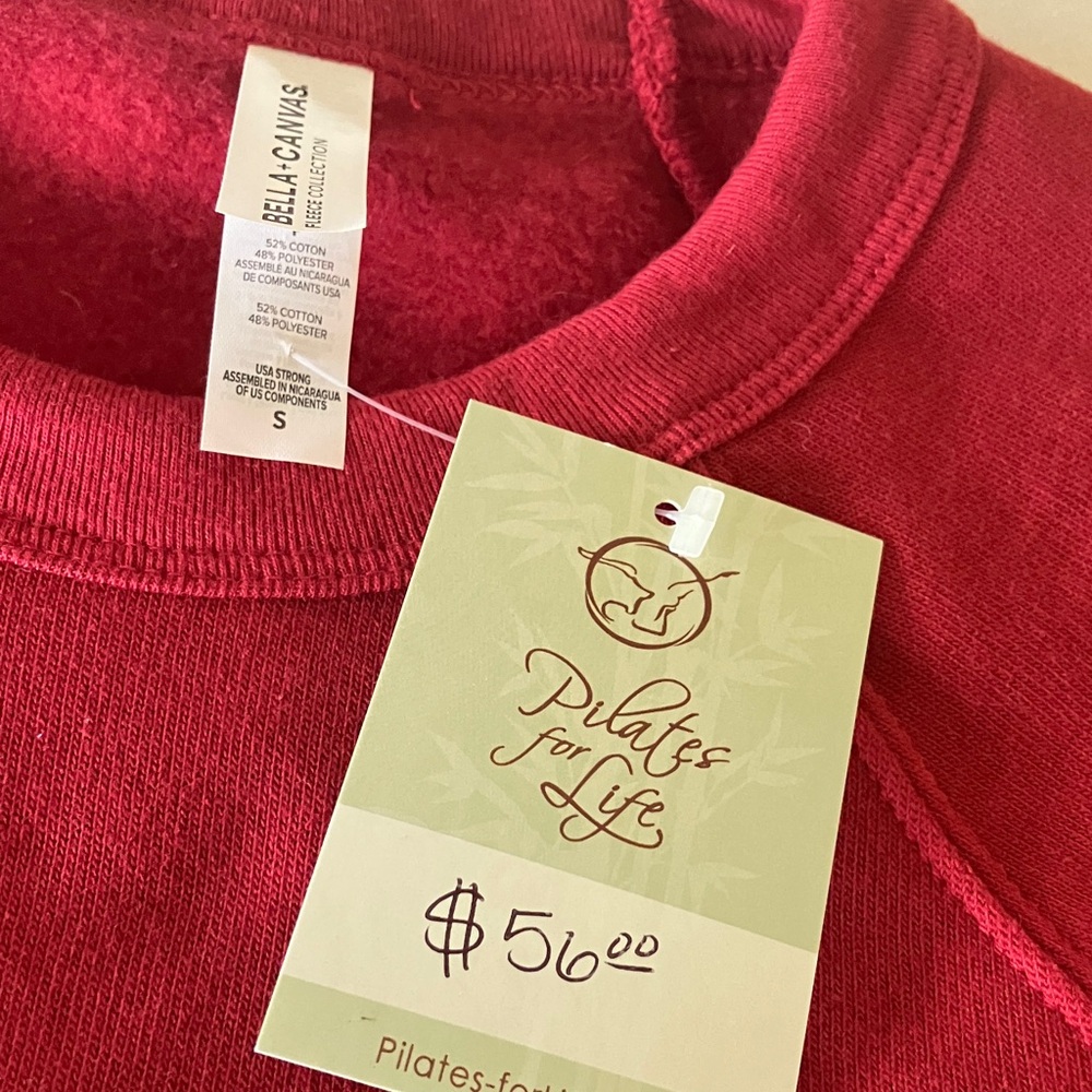 Bella Canvas Red Crewneck Pilates Sweat Shirt - Picture 5 of 7